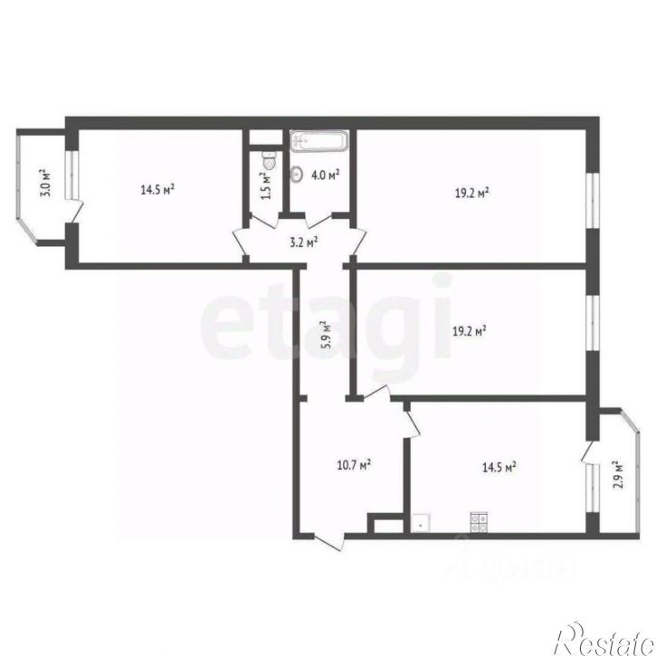 3-комн квартира ул Николая Семенова, 21 1,  д. 21 1,  к. 1