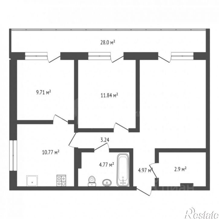 2-комн квартира ул Стройотрядовская, 16,  д. 16