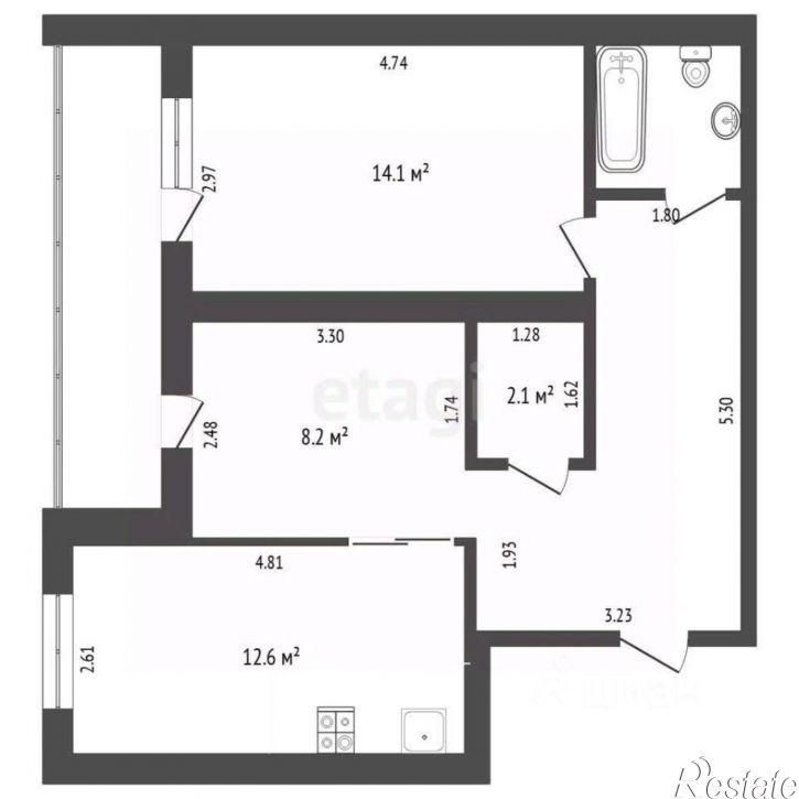 2-комн квартира ул Вьюжная, 8,  д. 8