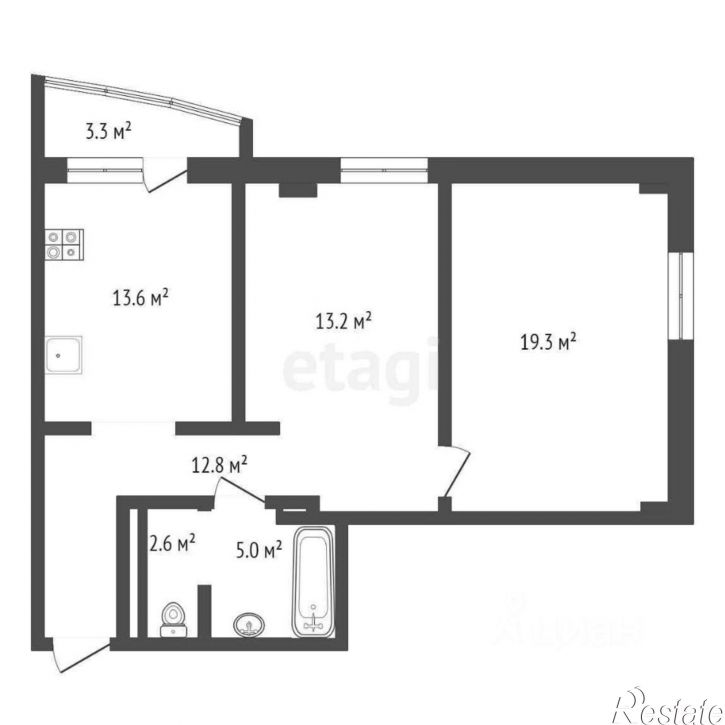 2-комн квартира Заречный пр-д, 39 2,  д. 39 2,  к. 2