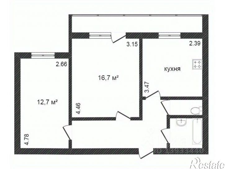 2-комн квартира ул Ватутина, 51,  д. 51