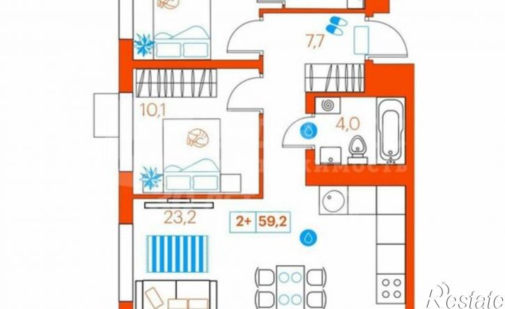 2-комн квартира ул Ветеранов труда, 36/1,  д. 36/1
