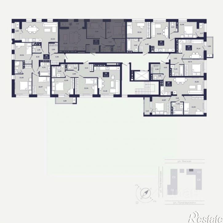 2-комн квартира в новом доме ул Ямская, 31,  д. 31