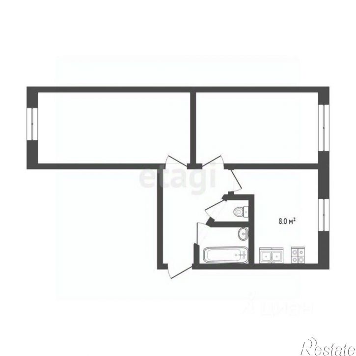2-комн квартира ул Метелёвская, 8,  д. 8