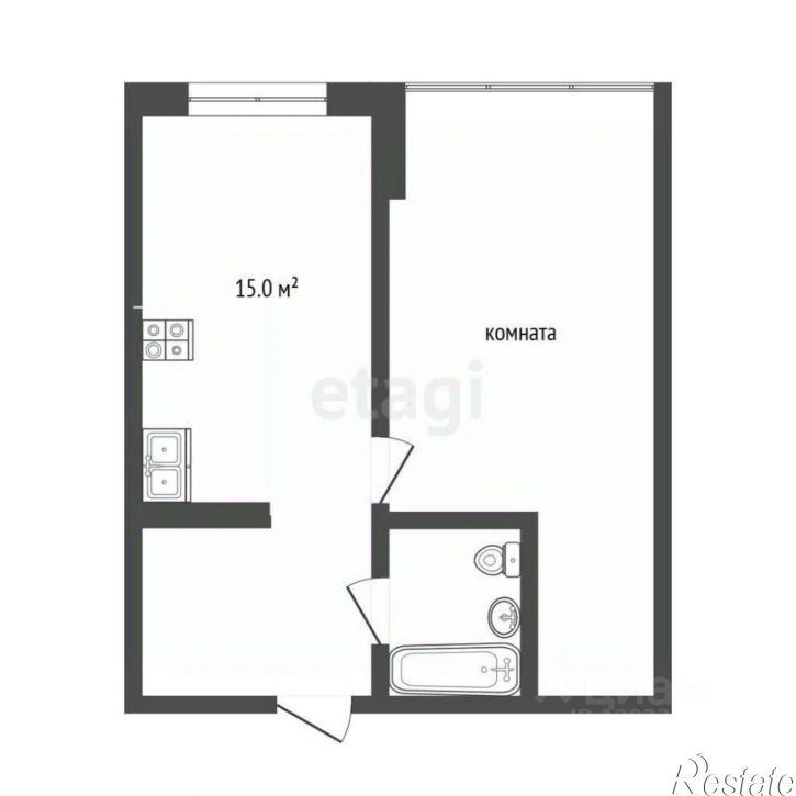 1-комн квартира ул разведчика Кузнецова, 16,  д. 16