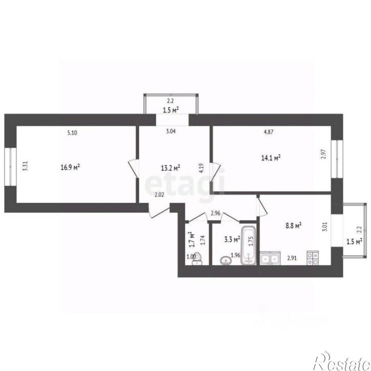 2-комн квартира ул Московский тракт, 87,  д. 87