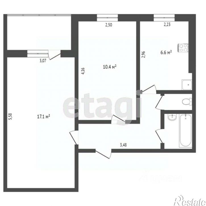 2-комн квартира ул Самарцева, 34,  д. 34
