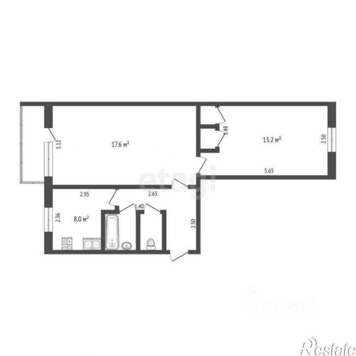 2-комн квартира ул Пермякова, 2а,  д. 2а
