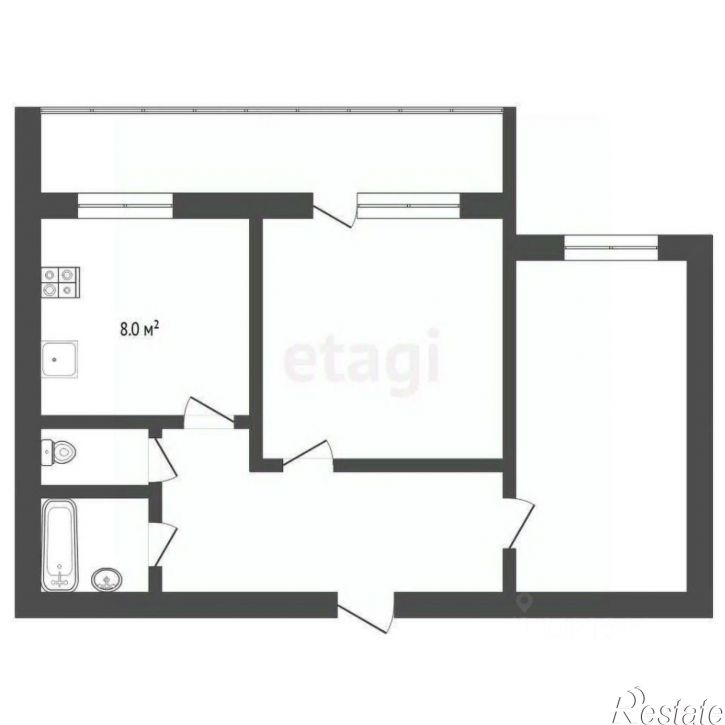 2-комн квартира ул Федюнинского, 17,  д. 17