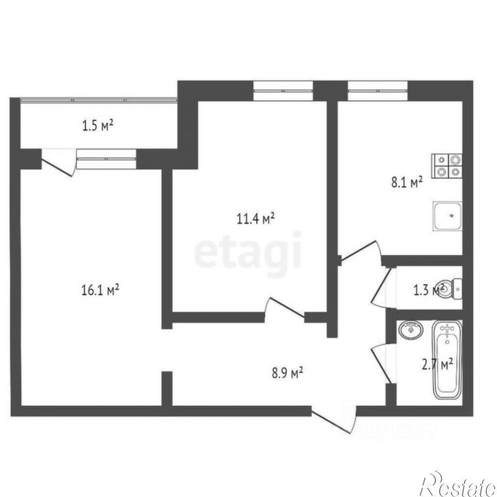 2-комн квартира Заречный пр-д, 6,  д. 6