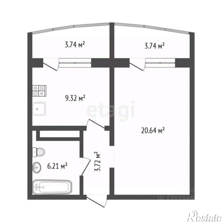1-комн квартира ул Валентины Трофимовой, 3,  д. 3