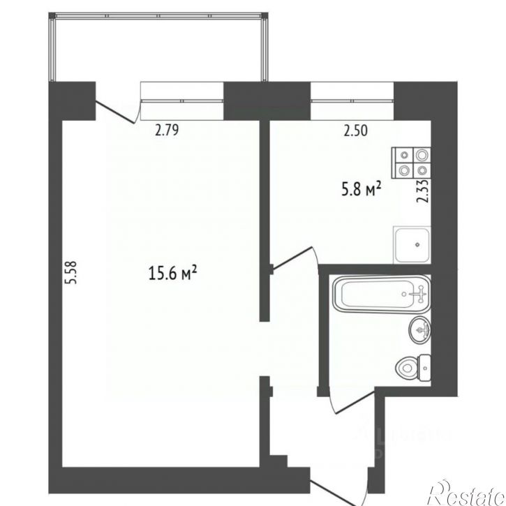 1-комн квартира ул Тульская, 2а,  д. 2а