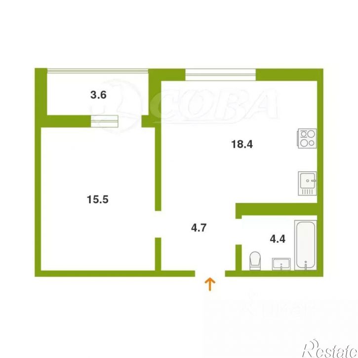 1-комн квартира ул разведчика Кузнецова, 16/1,  д. 16/1