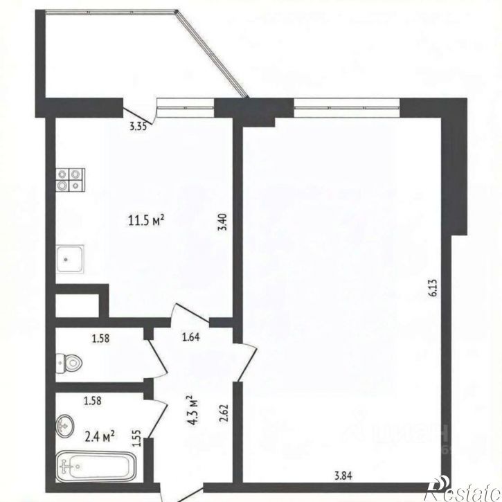 1-комн квартира Тюмень, Обдорская улица, 5 к1