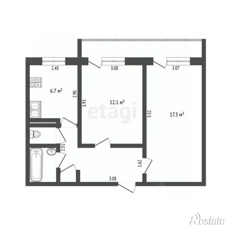2-комн квартира ул Севастопольская, 5,  д. 5