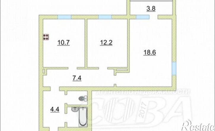 2-комн квартира ул Флотская, 32 1,  д. 32 1,  к. 1