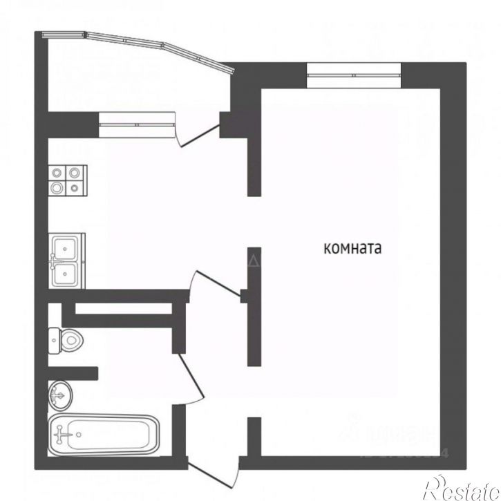 1-комн квартира ул Федюнинского, 58,  д. 58
