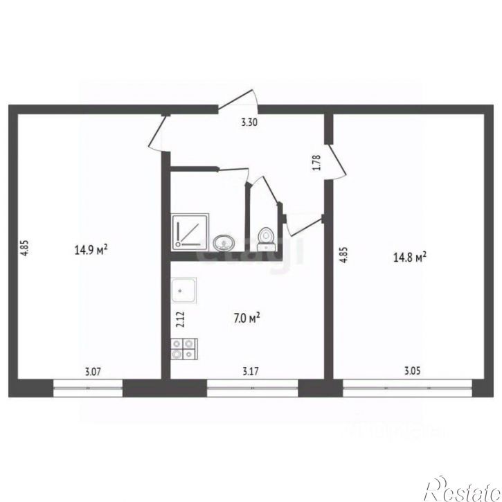 2-комн квартира ул Беляева, 25,  д. 25