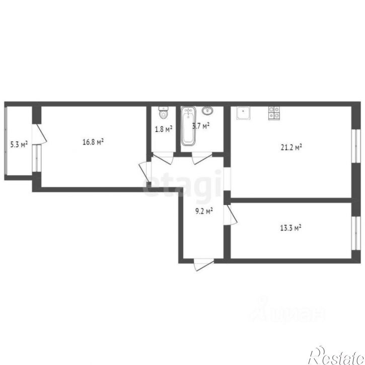2-комн квартира ул Мельникайте, 144 1,  д. 144 1,  к. 1