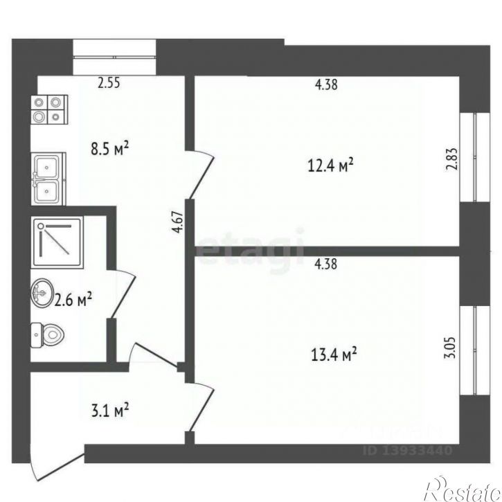 2-комн квартира ул 9 Января, 4,  д. 4