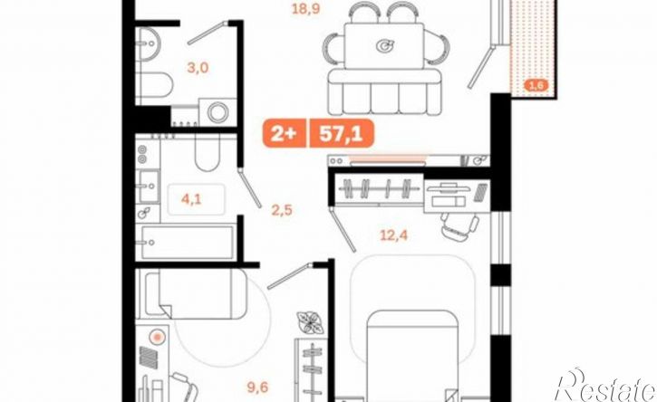 2-комн квартира в новом доме ул Бакинских Комиссаров, 3 1,  д. 3 1,  к. 1