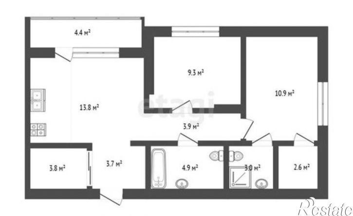 2-комн квартира ул Новгородская, 9а,  д. 9а