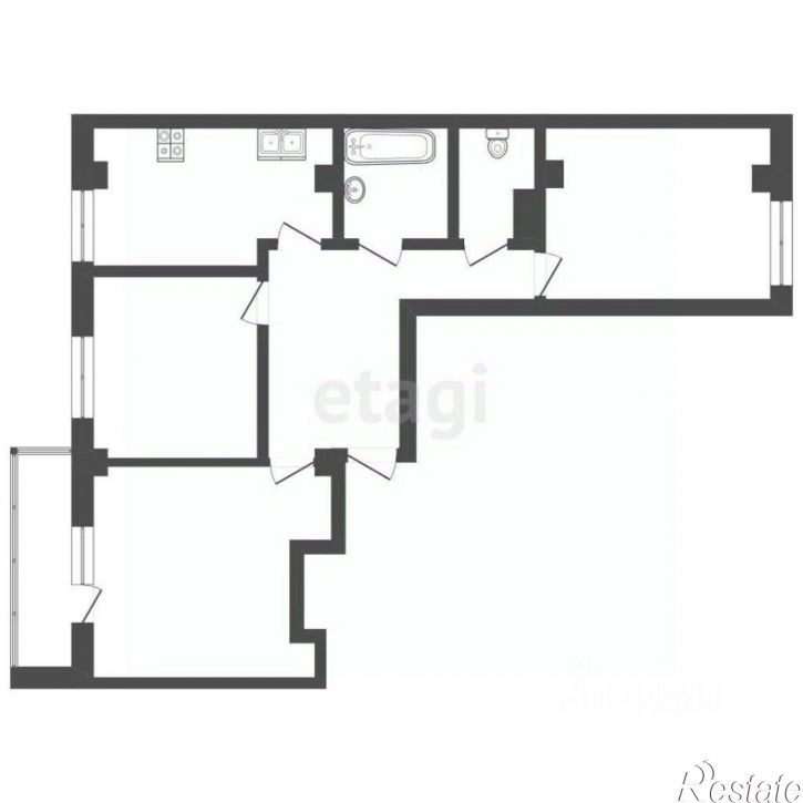3-комн квартира ул Константина Посьета, 4 1,  д. 4 1,  к. 1