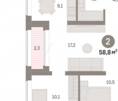 3-комн, 59 кв м, этаж 2/18 ул Госпаровская, 29