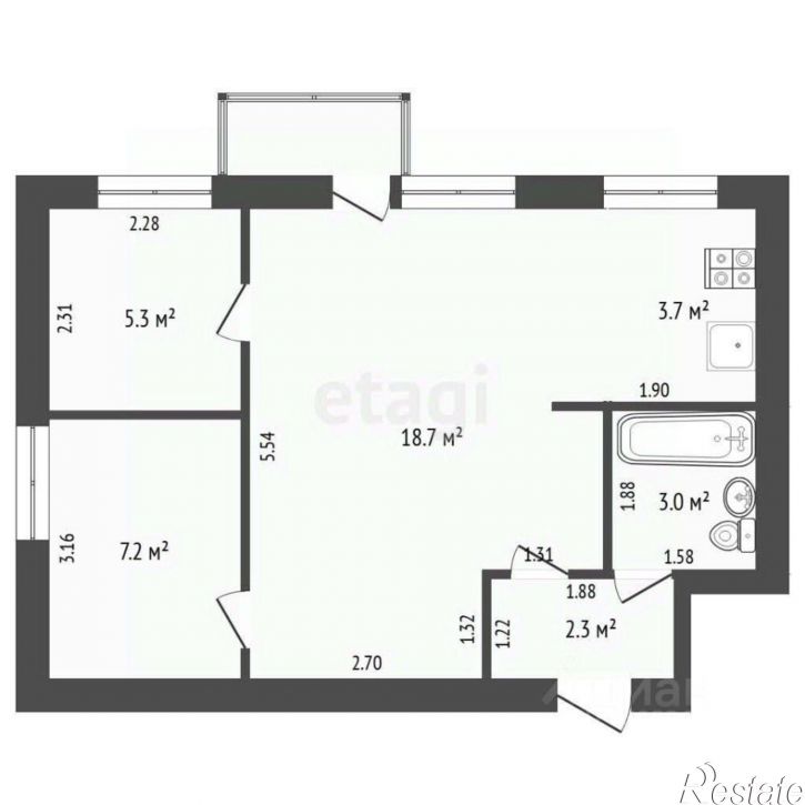 1-комн квартира ул Луначарского, 38,  д. 38