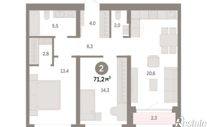 3-комн квартира в новом доме ул Госпаровская, 29,  д. 29