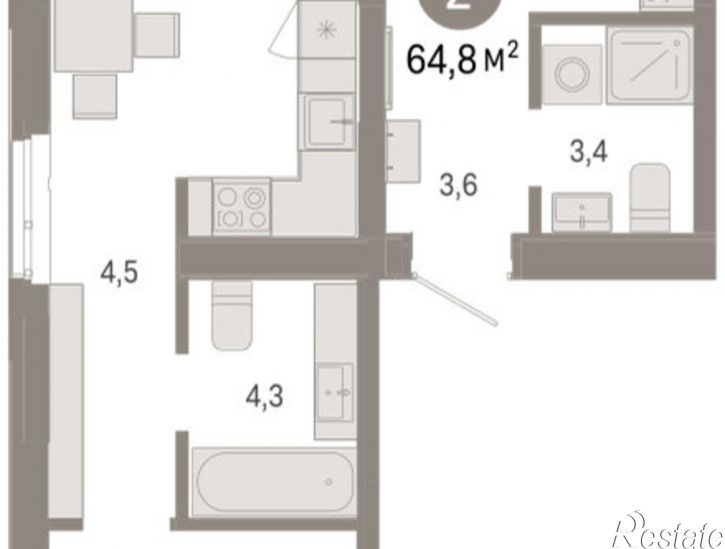 3-комн квартира в новом доме ул Республики, 205/5,  д. 205/5