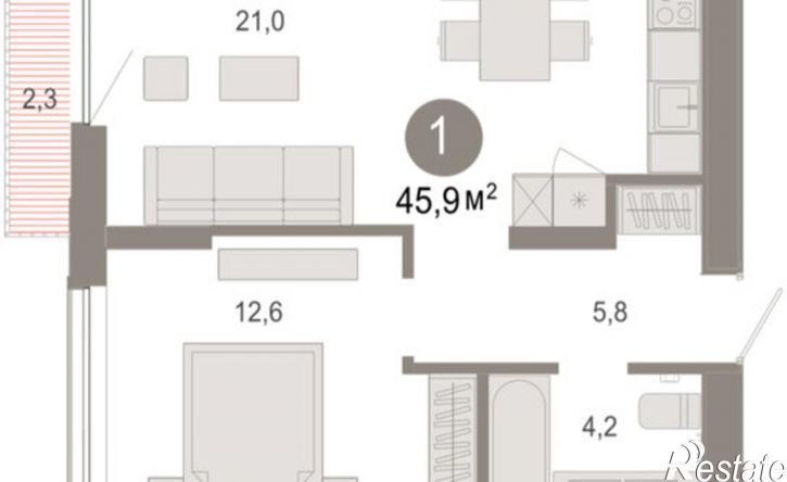 2-комн квартира в новом доме ул Краснооктябрьская, 4 3,  д. 4 3,  к. 3