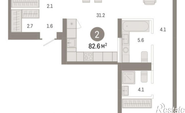 3-комн квартира в новом доме ул Краснооктябрьская, 4 3,  д. 4 3,  к. 3