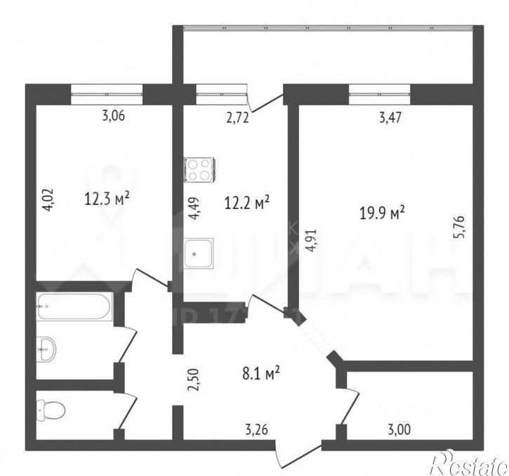 2-комн квартира ул Малиновского, 8,  д. 8