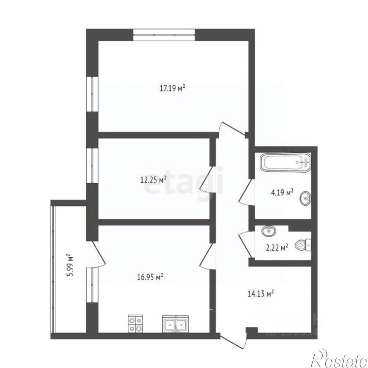 2-комн квартира ул Таврическая, 9 6,  д. 9 6,  к. 6