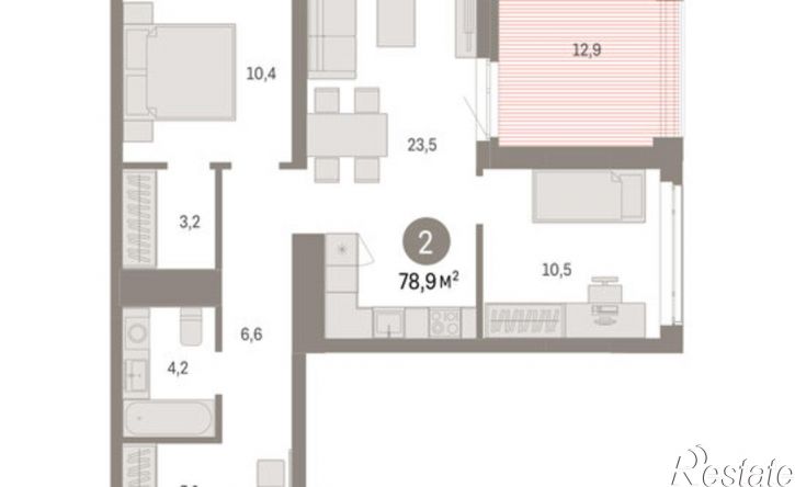 3-комн квартира в новом доме ул Республики, 205/5,  д. 205/5
