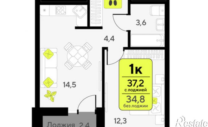 1-комн квартира ул Андрея Приказнова, 7,  д. 7