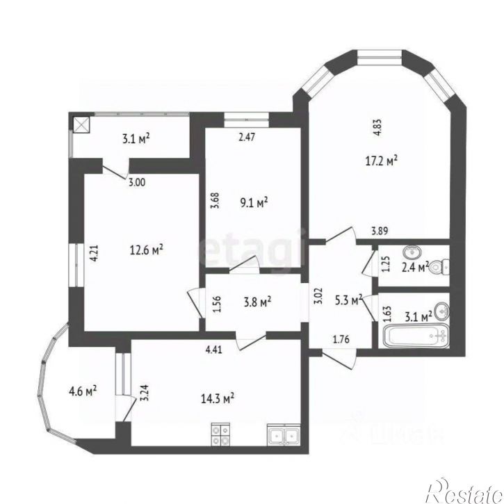 3-комн квартира Шаимский пр-д, 8 1,  д. 8 1,  к. 1