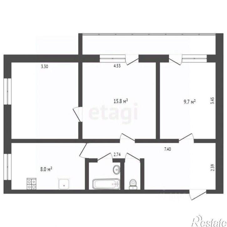 3-комн квартира ул Широтная, 43 2,  д. 43 2,  к. 2