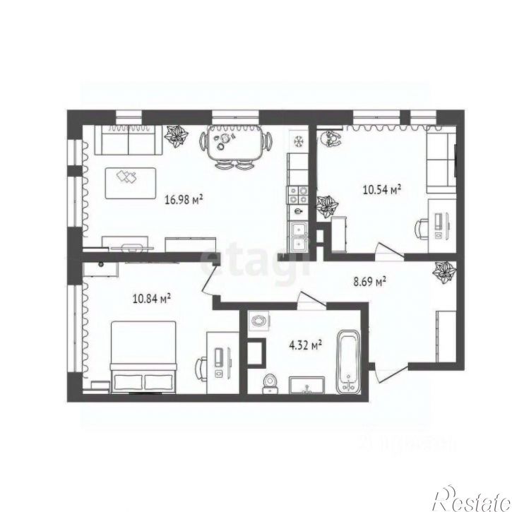 2-комн квартира ул Тимофея Чаркова, 87,  д. 87