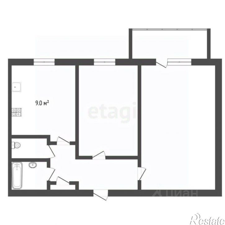 2-комн квартира ул Моторостроителей, 2,  д. 2