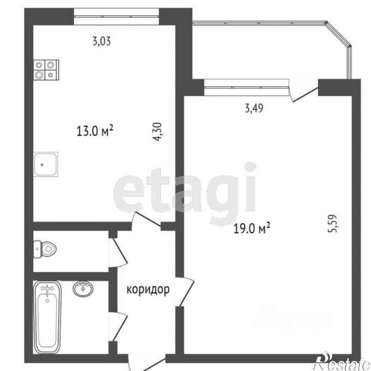 1-комн квартира ул Широтная, 83 1,  д. 83 1,  к. 1