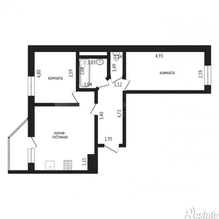 2-комн квартира ул Беляева, 35 2,  д. 35 2,  к. 2