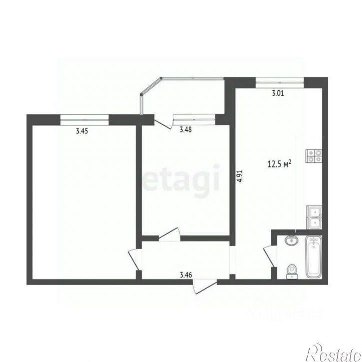 2-комн квартира ул Широтная, 83 1,  д. 83 1,  к. 1