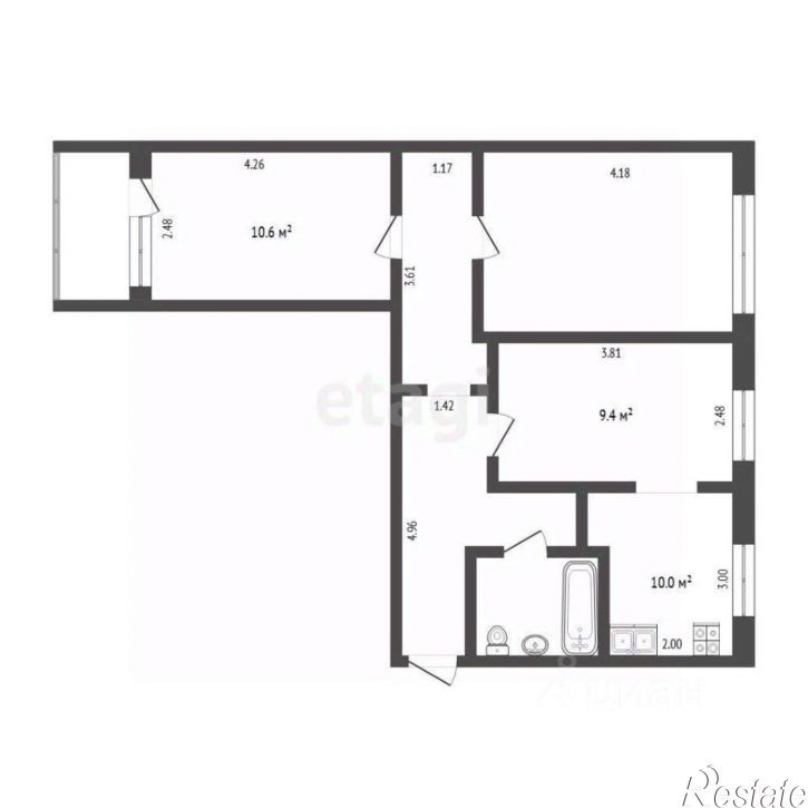 3-комн квартира ул Республики, 164,  д. 164