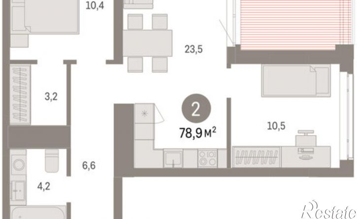 3-комн квартира в новом доме ул Республики, 205/5,  д. 205/5