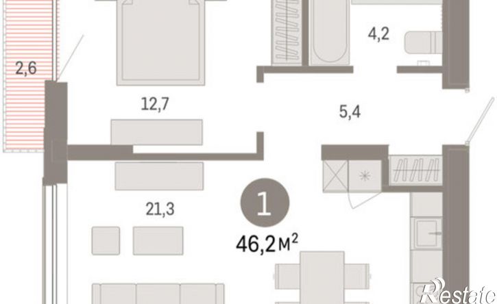 2-комн квартира ул Краснооктябрьская, 4 3,  д. 4 3,  к. 3