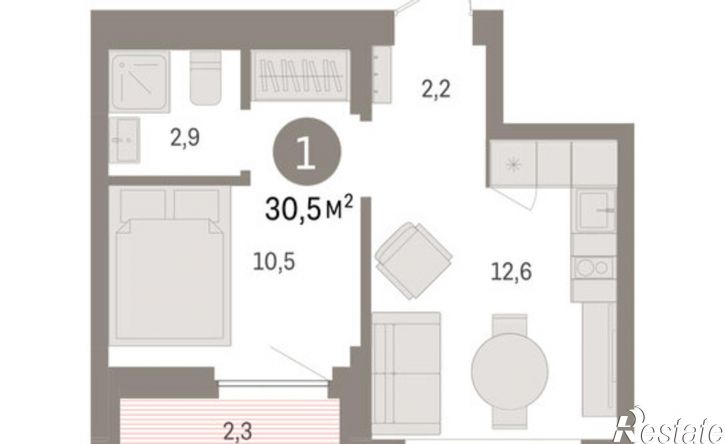 2-комн квартира в новом доме ул Мысовская, 26,  д. 26
