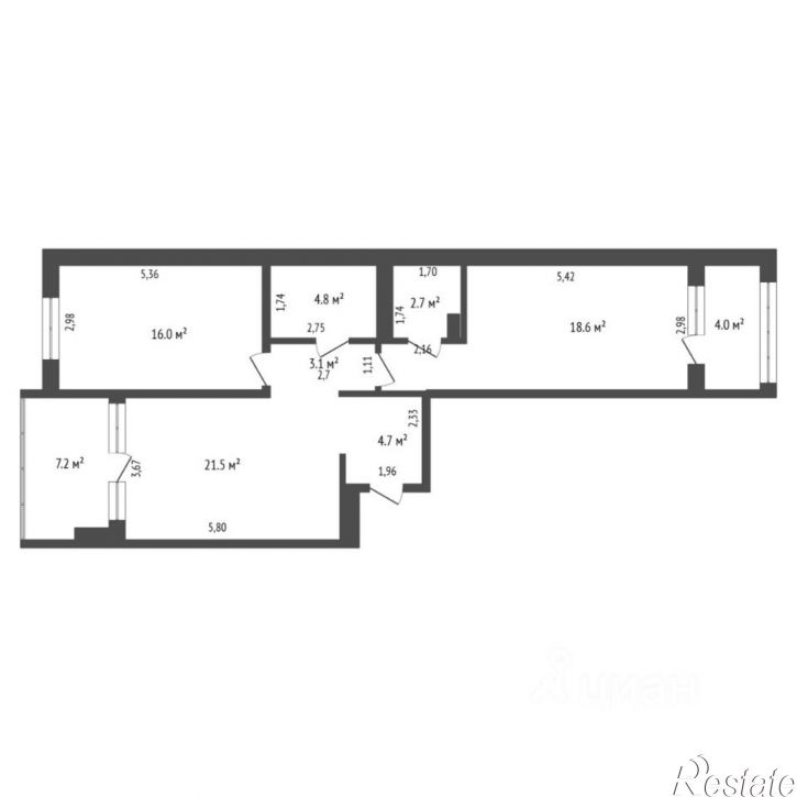 2-комн квартира ул разведчика Кузнецова, 16/1,  д. 16/1