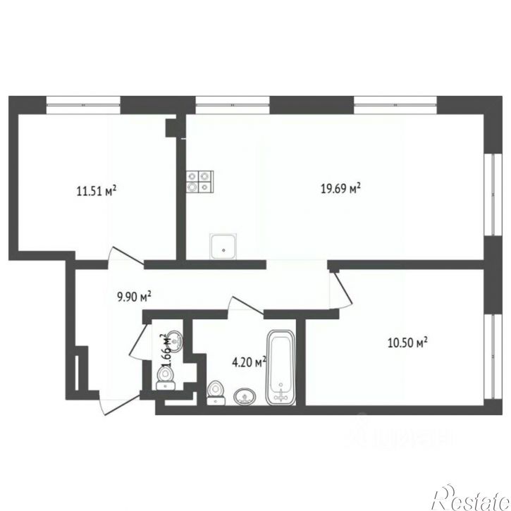 2-комн квартира ул Мелиораторов, 6,  д. 6
